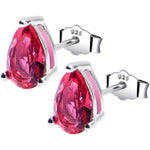 5mm CZ  Pear 925 Sterling Silver July Birthstone Stud Earrings