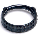 16G 5/16 BlackPVD Pyramid Cut Double Hoop 316L Surgical Steel Hinged Segment Ring