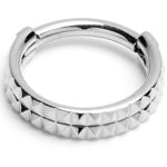 16G 5/16 Pyramid Cut Double Hoop 316L Surgical Steel Hinged Segment Ring