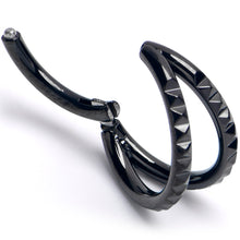 16G 5/16" Black PVD Double Spike Precision Hinged Segment Ring
