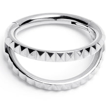 16G 5/16" 316L Steel Double Spike Precision Hinged Segment Ring