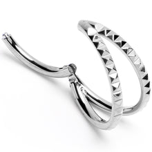 16G 3/8" 316L Steel Double Spike Precision Hinged Segment Ring