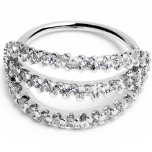 20G 5/16 Clear CZ Gem Faux Triple Hoop Nose Hoop