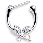 16G 5/16 Aurora Gem Ultra Drama Butterfly Cartilage Clicker