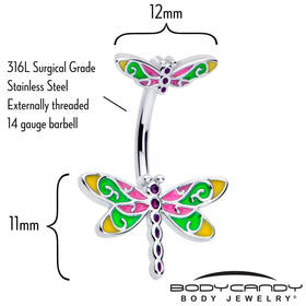 Dragonfly Colors Double Mount Belly Ring