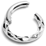 16G 1/4 Punk Texture Precision Hinge Segment Ring