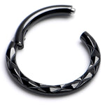16G 5/16 Black Ultra Modern Precision Hinge Segment Ring