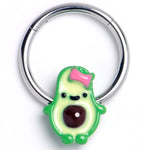 16G 3/8 Cutie Avocado Hinged Segment Ring