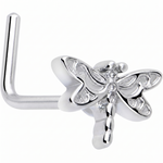 20G 7mm Dragonfly Colors L Shape Nose Ring