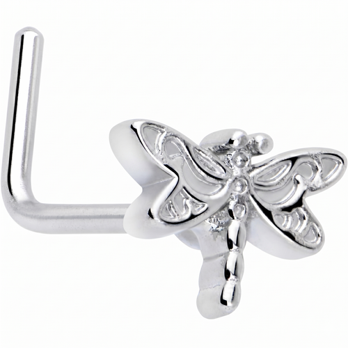 20G 7mm Dragonfly Colors L Shape Nose Ring