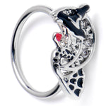 20G 5/16 Clear CZ Gem Crescent Moon Witch Halloween Nose Hoop