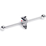 14G Clear Gem Crescent Moon Witch Industrial Barbell 38mm