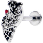 16G 5/16 Clear Gem Crescent Moon Witch Labret Monroe Tragus