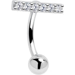 Clear CZ Gem Luxe Bar Belly Ring