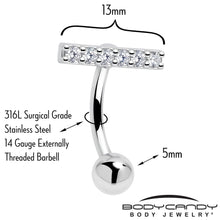 Clear CZ Gem Luxe Bar Belly Ring