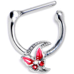 16G 5/16 Aurora Gem Butterfly Pink Beauty Cartilage Clicker