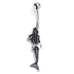 Skeleton Mermaid Dangle Belly Ring