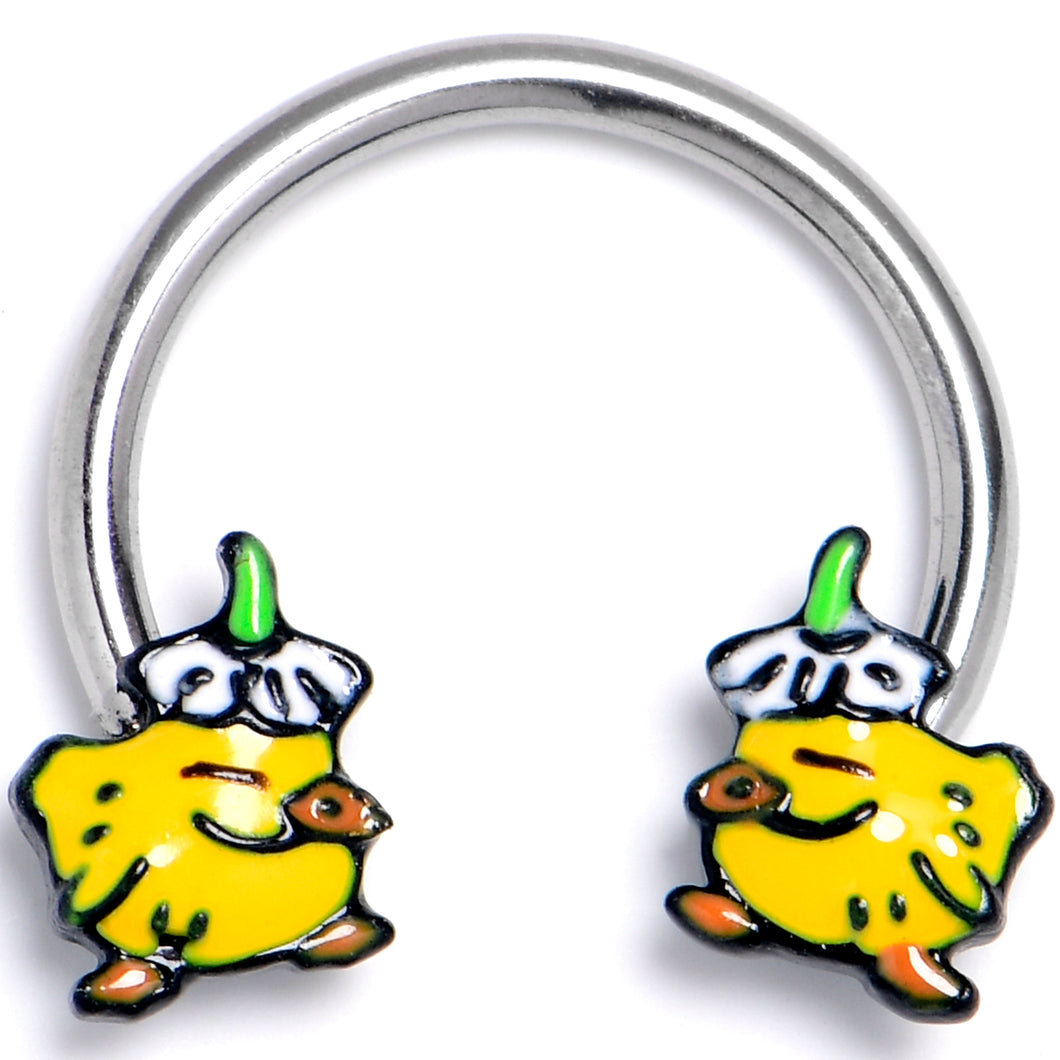 16G 3/8 Duck Flower Hat Horseshoe Circular Barbell