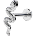 16G 1/4 Grade 23 Titanium Snake Threadless Push In Labret Tragus