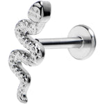 16G 5/16 Grade 23 Titanium Snake Threadless Push In Labret Tragus