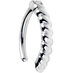 14G 3/8 Grade 23 Titanium Rope Style Hinged Hoop Belly Ring