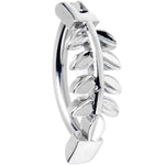 14G 3/8 Grade 23 Titanium Leafy Branch Hinged Hoop Belly Ring