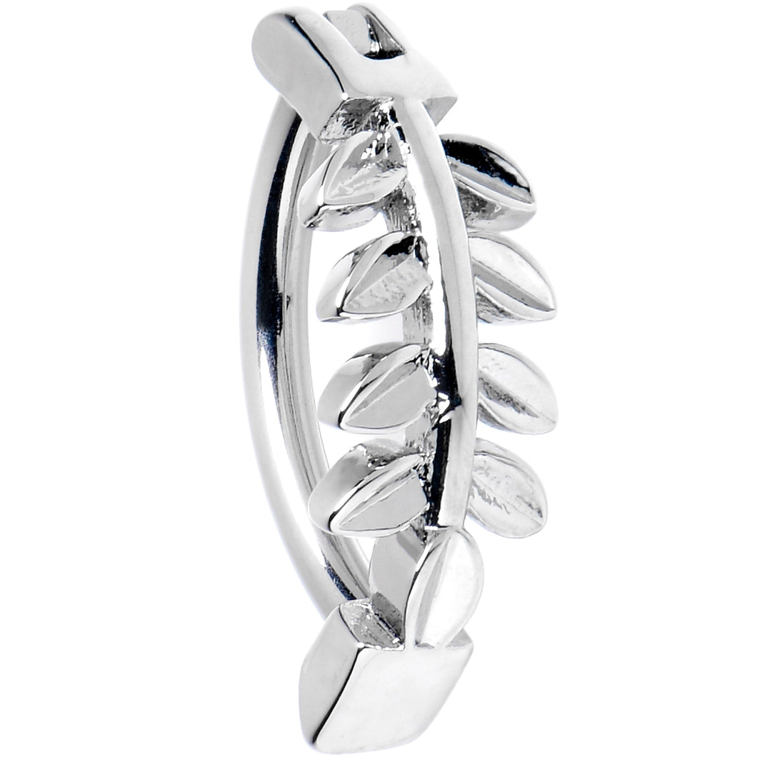 14G 3/8 Grade 23 Titanium Leafy Branch Hinged Hoop Belly Ring