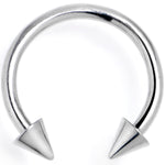 16G 3/8 G23 Titanium Punk Cone End Horseshoe Circular Barbell