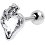 16G 1/4 Clear Gem Strawberry Love Cartilage Tragus Earring