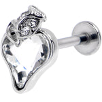16G 5/16 Clear Gem Strawberry Love Labret Monroe Tragus