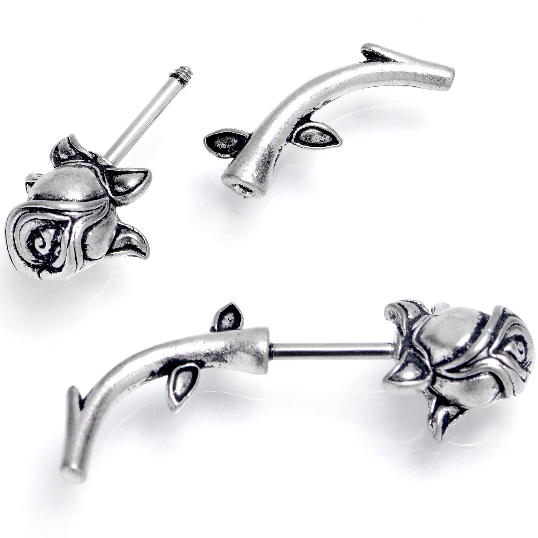 16G 5/16 Optical Illusion Rose Flower Cheater Plug Set