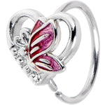 20G 5/16 Butterfly Love Heart Pink Hose Hoop