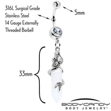Clear Gem Mermaid Rider Dangle Belly Ring