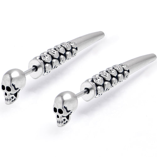 Skull Head Stainless Steel Screw Taper Cheater Plug Set