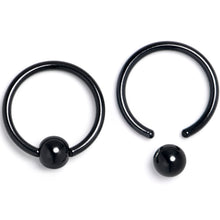 16G 3/8 Clear Gem Black Moon Heart BCR Captive Ring Set of 4