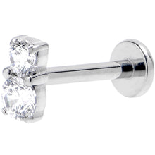 16G 5/16 Clear Gem G23 Titanium Threadless Push In Labret Tragus
