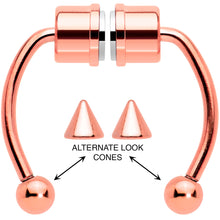 Rose Gold Tone Magnetic Septum Ring Horseshoe Non-Pierced Fake Nose Ring Set