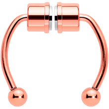 Rose Gold Tone Magnetic Septum Ring Horseshoe Non-Pierced Fake Nose Ring Set