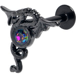 16G 5/16 Purple Tourmaline Black Majestic Dragon Labret Tragus