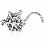 20G 7mm Clear Gem Spiderweb Goth Left Side Nose Screw