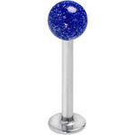 16G 3/8 Shimmer Midnight Blue End Labret Monroe Tragus