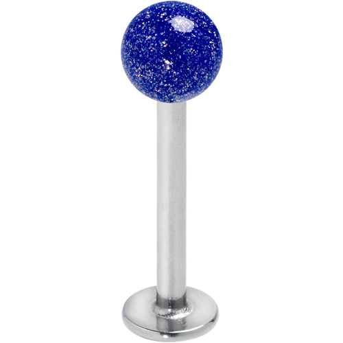 16G 3/8 Shimmer Midnight Blue End Labret Monroe Tragus