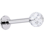 16 Gauge 3/8 Clear Shimmer Glitter Labret Monroe Tragus