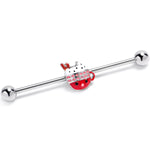 14G Festive Holiday Cocoa Industrial Barbell 38mm