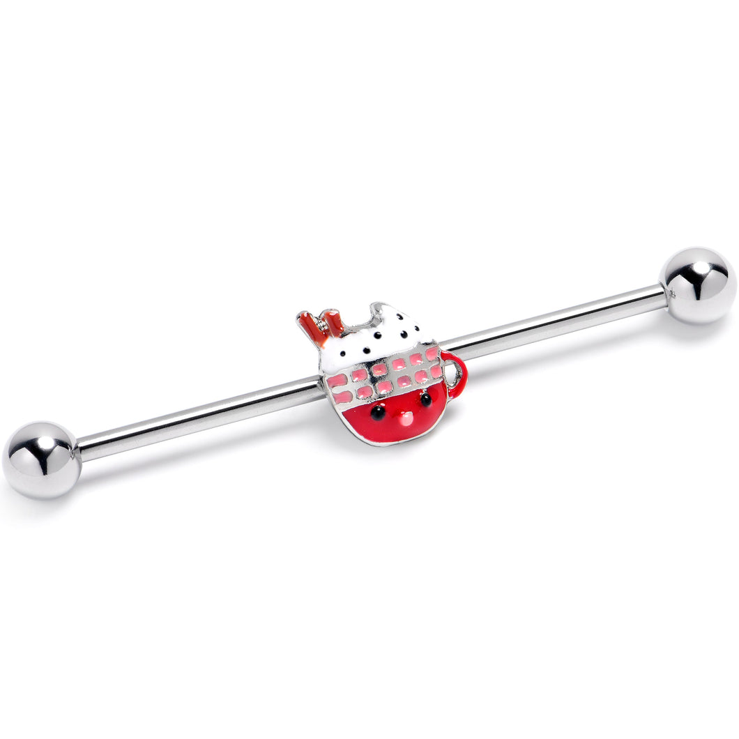 14G Festive Holiday Cocoa Industrial Barbell 38mm