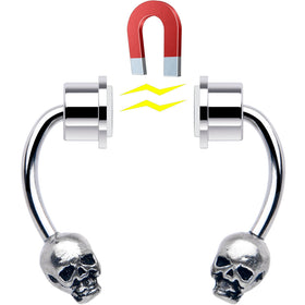 Skull Magnetic Septum Ring Horseshoe Non-Pierced Fake Nose Ring