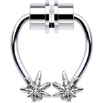 Pot Leaf Magnetic Septum Ring Horseshoe Non-Pierced Fake Nose Ring