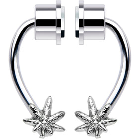 Pot Leaf Magnetic Septum Ring Horseshoe Non-Pierced Fake Nose Ring