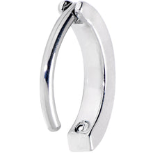14G 3/8 White Synthetic Opal ASTM F-136 Implant Grade Titanium Hinged Hoop Belly Ring