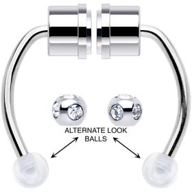 Clear Gem Magnetic Septum Ring Horseshoe Non-Pierced Fake Nose Ring